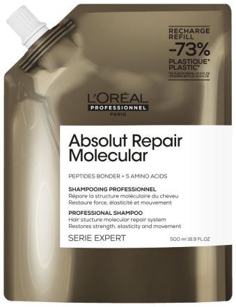 L´oréal Professionnel Serie Expert Absolut repair Molecular Shampoo - Šampon pro poškozené vlasy 500 ml Náhradní náplň