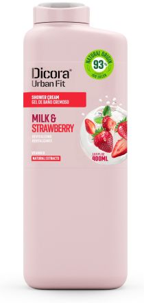 Dicora Nourishong Shower Gel Milk and Strawberry - Sprchový gel jahoda 400 ml