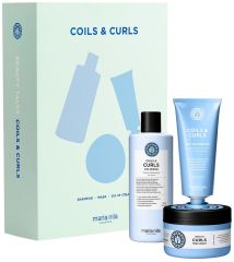 Maria Nila Coils & Curls Holiday Box - Šampon 350 ml + bezoplachový krém 100 ml + maska 250 ml Dárková sada