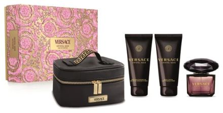 Versace Crystal Noir Vánoční Set - EDP 90 ml + sprchový gel 100 ml + tělové mléko 100 ml Dárková sada