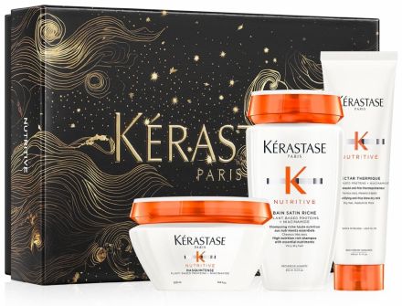 Kérastase Nutritive Vánoční sada - Šampon Bain Satin Riche 250 ml + maska 200 ml + Termoochranná péče 150 ml Dárková sada