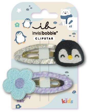 Invisibobble CLIP KIDS Polar Penguin - Sponka do vlasů 2 ks