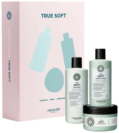 Maria Nila True Soft Holiday Box - Šampon 350 ml + kondicionér 300 ml + maska 250 ml Dárková sada