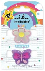 Invisibobble CLIPSTAR GLOW KIDS Happy Flower - Sponka do vlasů 2 ks