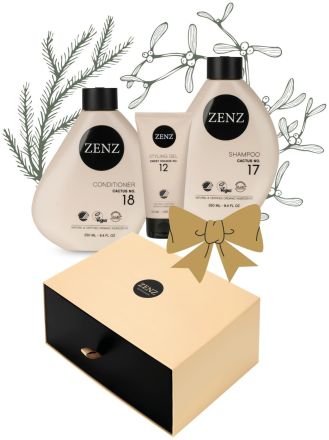 Zenz Organic Cactus Vánoční Set - Šampon No. 17 250 ml + kondicionér No 18 250 ml + stylingový gel No 12 50 ml Dárková sada