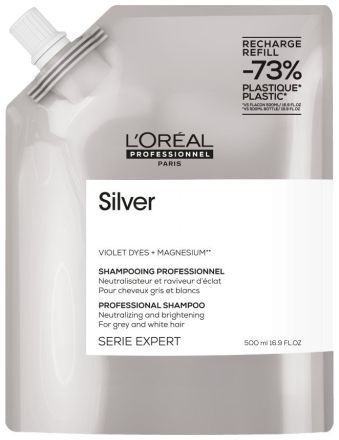 L´oréal Professionnel Serie Expert Silver Shampoo - Šampon pro ledový lesk 500 ml Náhradní náplň