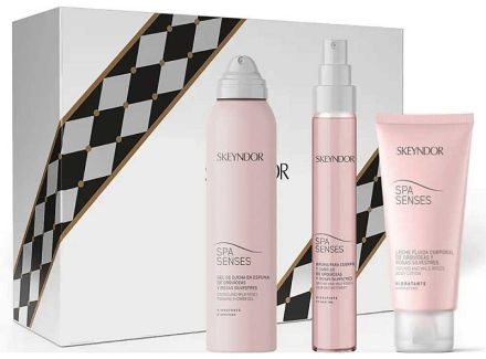 Skeyndor Spa Senses Christmas Kit - Sprchový gel 150 ml + tělové mléko 100 ml + mlha na vlasy 75 ml Dárková sada