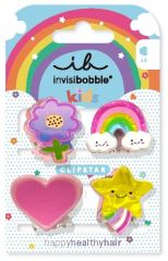 Invisibobble CLIPSTAR KIDS Happy World - Sponka do vlasů 4 ks