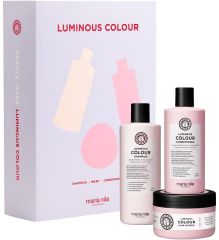 Maria Nila Luminous Colour Holiday Box - Šampon 350 ml + kondicionér 300 ml + maska 250 ml Dárková sada