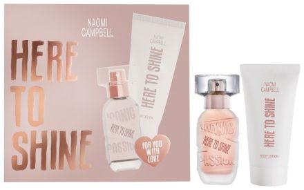 Naomi Campbell Here To Shine Set - EDT 15 ml + tělové mléko 50 ml Dárková sada