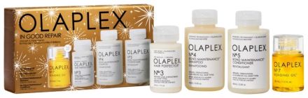 Olaplex In Good Repair Set - Šampon No.4 100 ml + kondicionér No.5 100 ml + olej 30 ml + péče No.3 50 ml Dárková sada