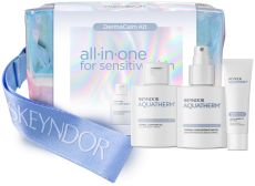 Skeyndor Aquatherm All-in-one for Sensitive Skin Travel Set - Termální čistící gel 100 ml + termální koncentrováno voda 100 ml + krém na normální a suchou pleť 15 ml Dárková sada