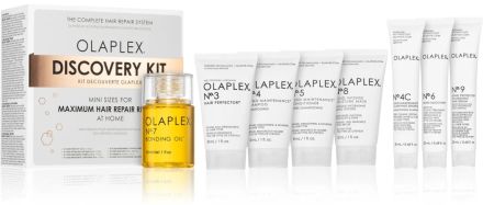 Olaplex Discovery Kit Set - No.3 hair Perfector 30 ml + No.8 maska 30 ml + No.4 šampon 30 ml + No.5 kondicionér 30 ml + No.4C šampon 20 ml + NO.6 20 ml + No.7 olej 30 ml + NO.9 sérum 20 ml Dárková sada