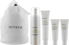 Skeyndor Clear Balance Oily Skin Set - Čistící pěna 150 ml + normalizační faktor 75 ml + čistící gel 50 ml + sérum 50 ml Dárková sada