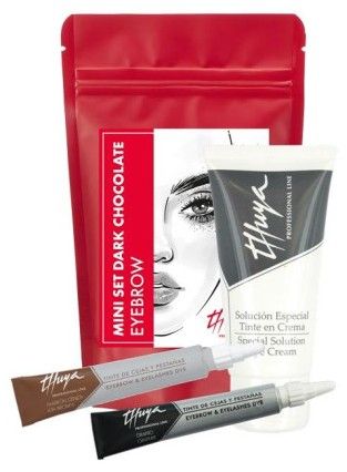 Thuya Professional Line Mini Set na obočí Dark Chocolate - barva na řasy popelavě hnědá 14 ml + barva na řasy šedá 14 ml + kysličník v krému 50 ml Dárková sada