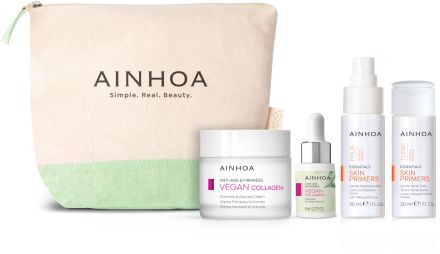 Ainhoa Vegan Collagen+ Travel Set - Krém 50ml + Sérum 8ml + Odličovací mléko pro citlivou pleť 30ml + Tonikum pro citlivou pleť 30ml Dárková sada