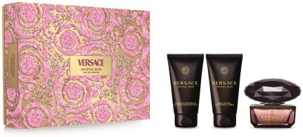 Versace Crystal Noir Set - EDP 50 ml + sprchový gel 50 ml + tělové mléko 50 ml Dárková sada