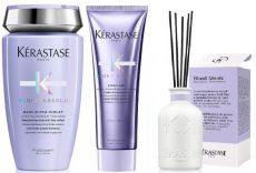 Kérastase Blond Absolu Set - Violet šampon 250 ml + péče 250 ml + Bytová vůně 200 ml Dárková sada