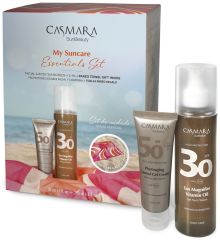 Casmara SunBeauty Essentials Set - Opalovací olej SPF 30 200 ml + pleťový gel-krém SPF 50 50 ml Dárková sada