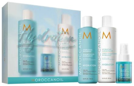 Moroccanoil Hydration Love Sada - Šampon 250 ml + kondicionér 250 ml + bezoplachová péče 50 ml Dárková sada