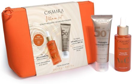 Casmara Vitamin Summer Set - Revitalizační Anti-agingové sérum 50 ml + Pleťový gel-krém SPF50+ 50 ml Dárková sada