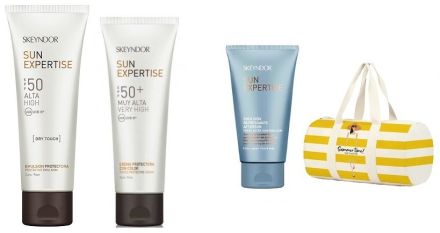 Skeyndor Sun Expertise Summer Time Set - Ochranná tělová emulze SPF50 200 ml + Ochranný tónovaný pleťový krém SPF50 50 ml Dárková sada