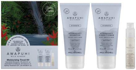 Paul Mitchell Awapuhi Wild Ginger Moisturizing Travel Kit - Šampon 75 ml + kondicionér 75 ml + olej na vlasy 25 ml Dárková sada