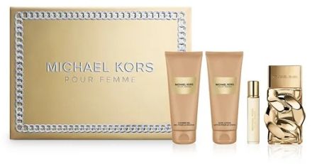 Michael Kors Pour Femme Vánoční Set - EDP 100 ml + EDP 10 ml + sprchový gel 100 ml + Tělové mléko 100 ml Dárková sada